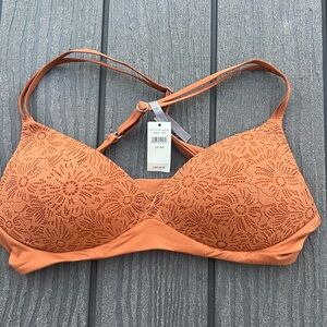 Aerie Floral Lace Orange Bra